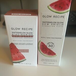 Glow Recipe Watermelon Glow Niacinamide Hue Drops and Watermelon Glow SPF 30